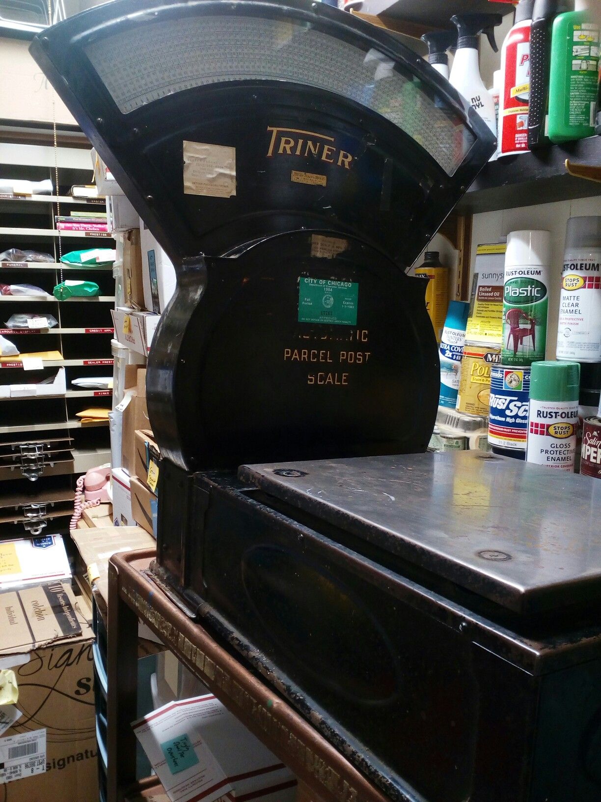 Triner Automatic Parcel Post Postal Scale, Large, 70Lb Limit, Vintage