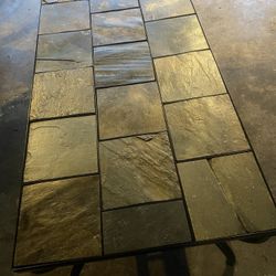 Iron Center Table With Decorative Stones.