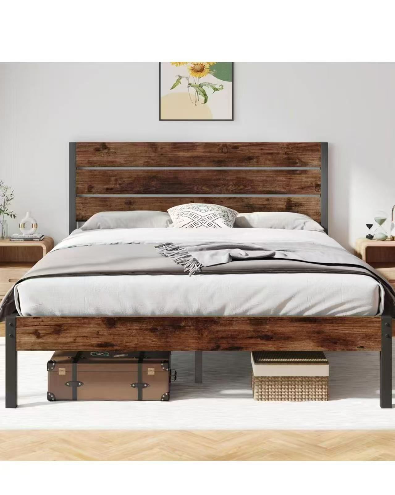 ❤️ Queen size bed frame wood $70