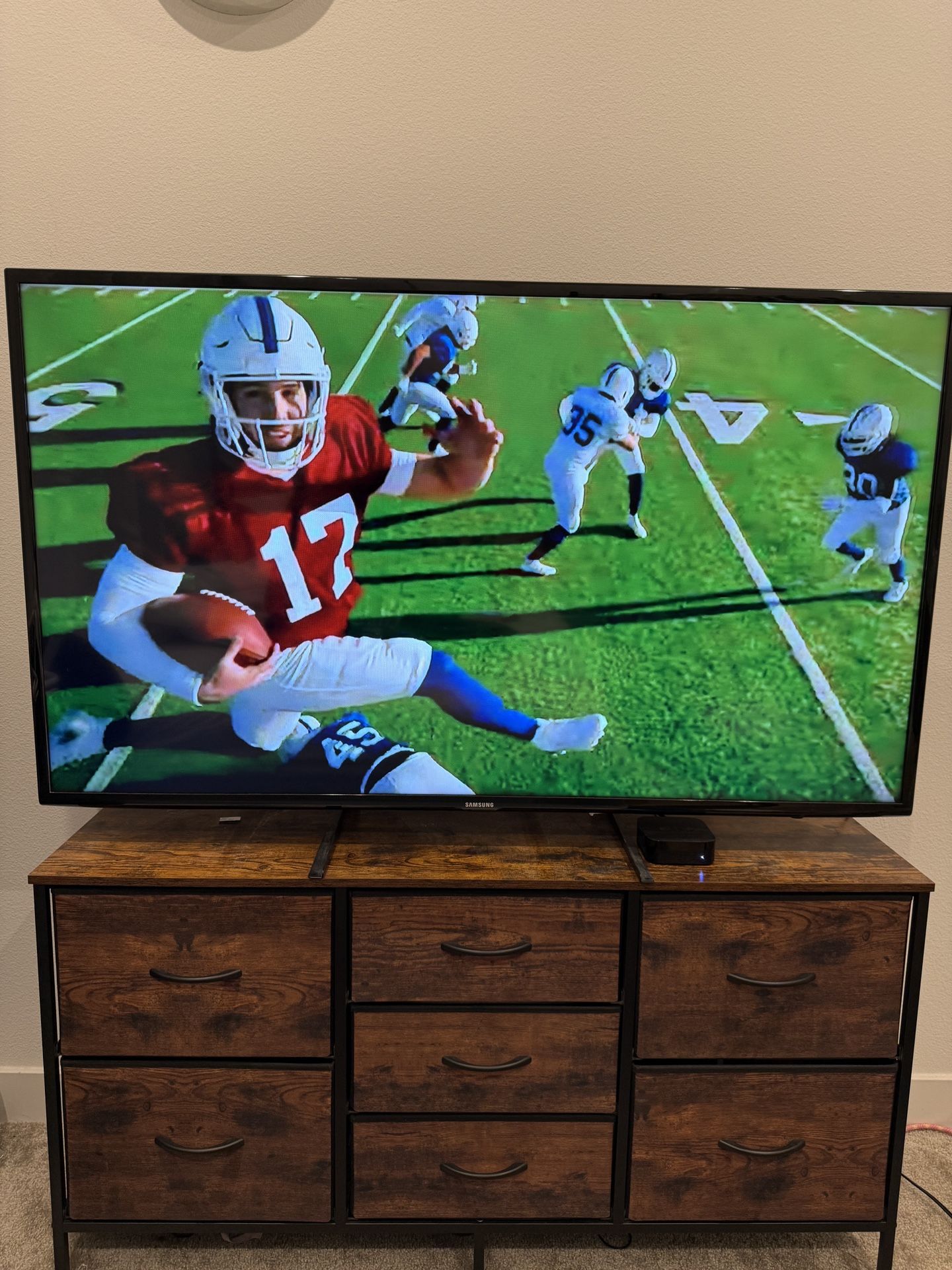 47” TV Stand Dresser w/ 7 Drawers + 40” Clothing Rack w/ Shelves 