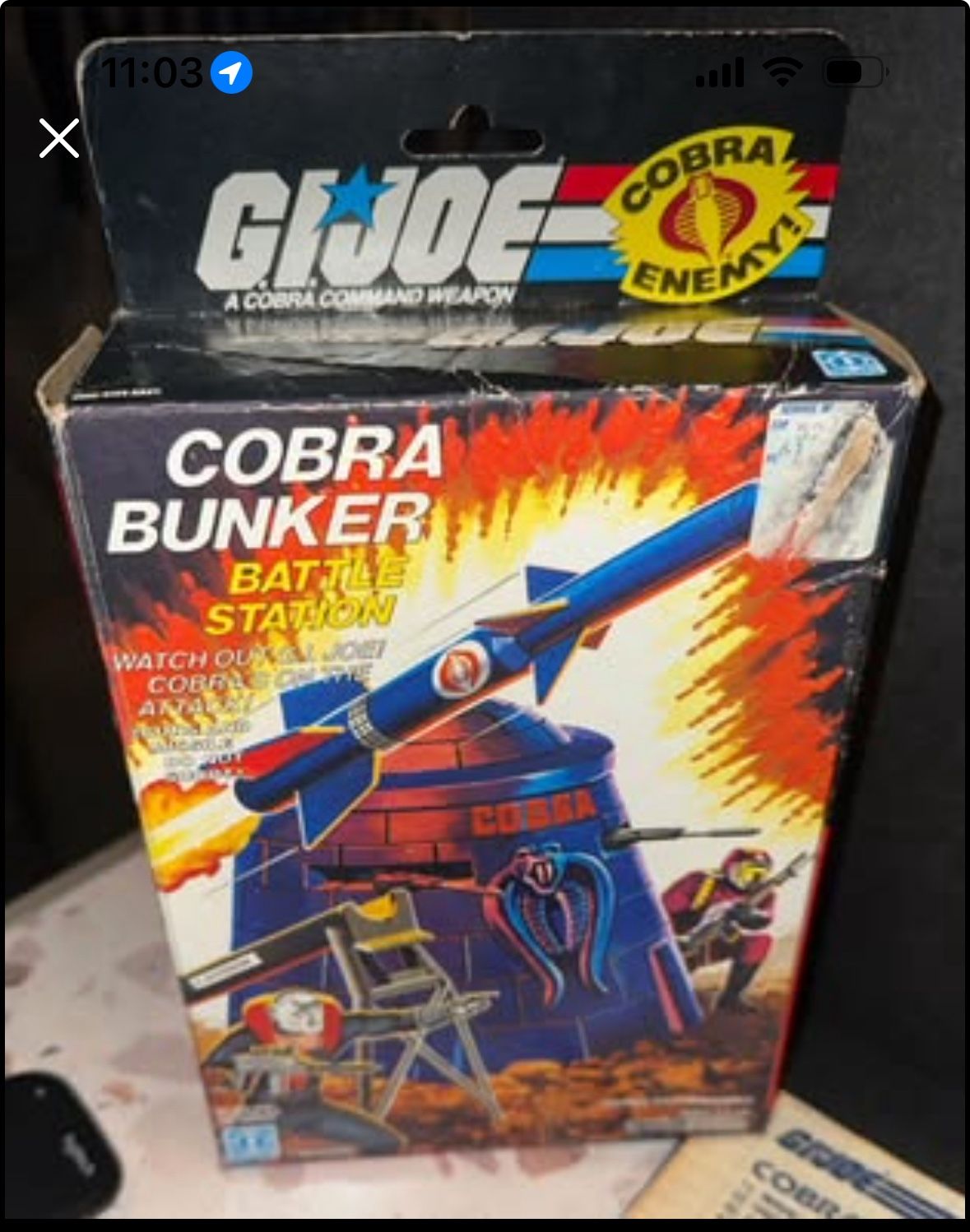 GI JOE 1985 COBRA BATTLE BUNKER With Box 100% Complete!  Extra Walls!