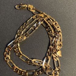 14k Gold Finish Figaro Chain