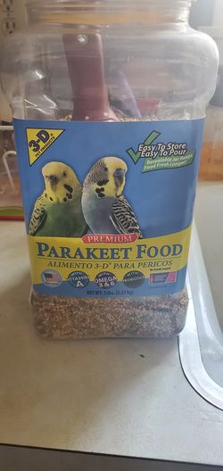 Premium parakeet food w/ scoop