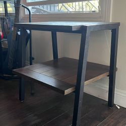 Wood And Metal End Table