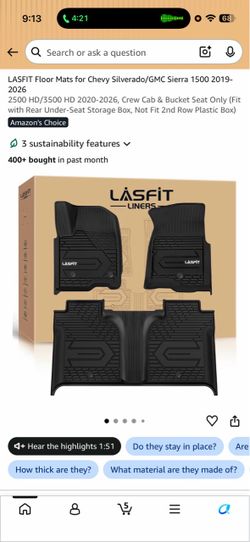 Chevy Silverado/GMC Sierra 1500 Floor mats 19-26