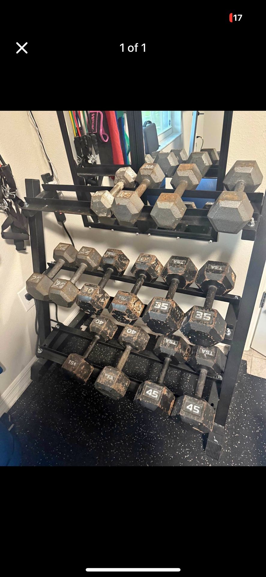 430lb Hex Dumbells Set With Rack