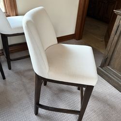 5 Restoration Hardware MORGAN CURVED-BACK ARMLESS FABRIC COUNTER STOOLS