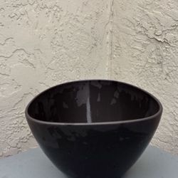One New Rounded Geometric Gray Ceramic Planter Pot
