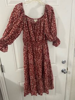 Rust flower sun dress