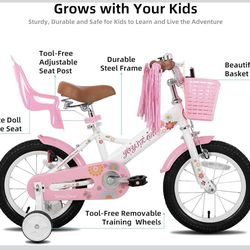 Like new - JOYSTAR Little Daisy Kids Bike for Girls Ages 2-7 Years