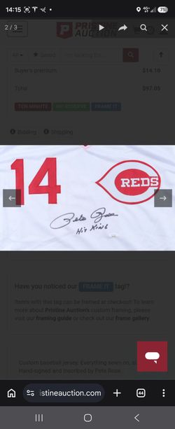 Autographed Pete Rose" Hit King "Jersey with Authenticity