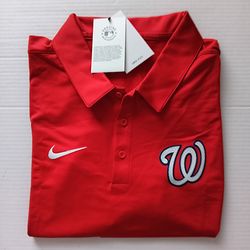 XXL Washington Nationals Nike Men's Red Team Logo Franchise Performance Polo