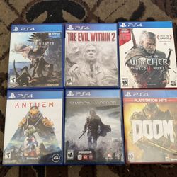 PS4 Games  In Excellent Condition  10.00 Each 