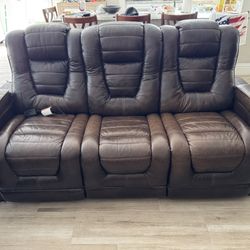 3 Piece Leather Sofa. Loveseat And Chair 