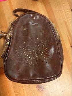 Forever Sunshine Butterfly Brown Leather Purse Back Pack