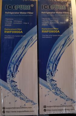 Two brand new, unused refrigerator filters