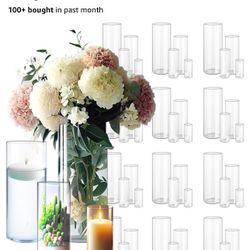 48 Pack Clear Glass Cylinder Vases for Centerpieces 