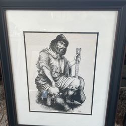 Framed Art Print After Paul Gavarni – French Illustration