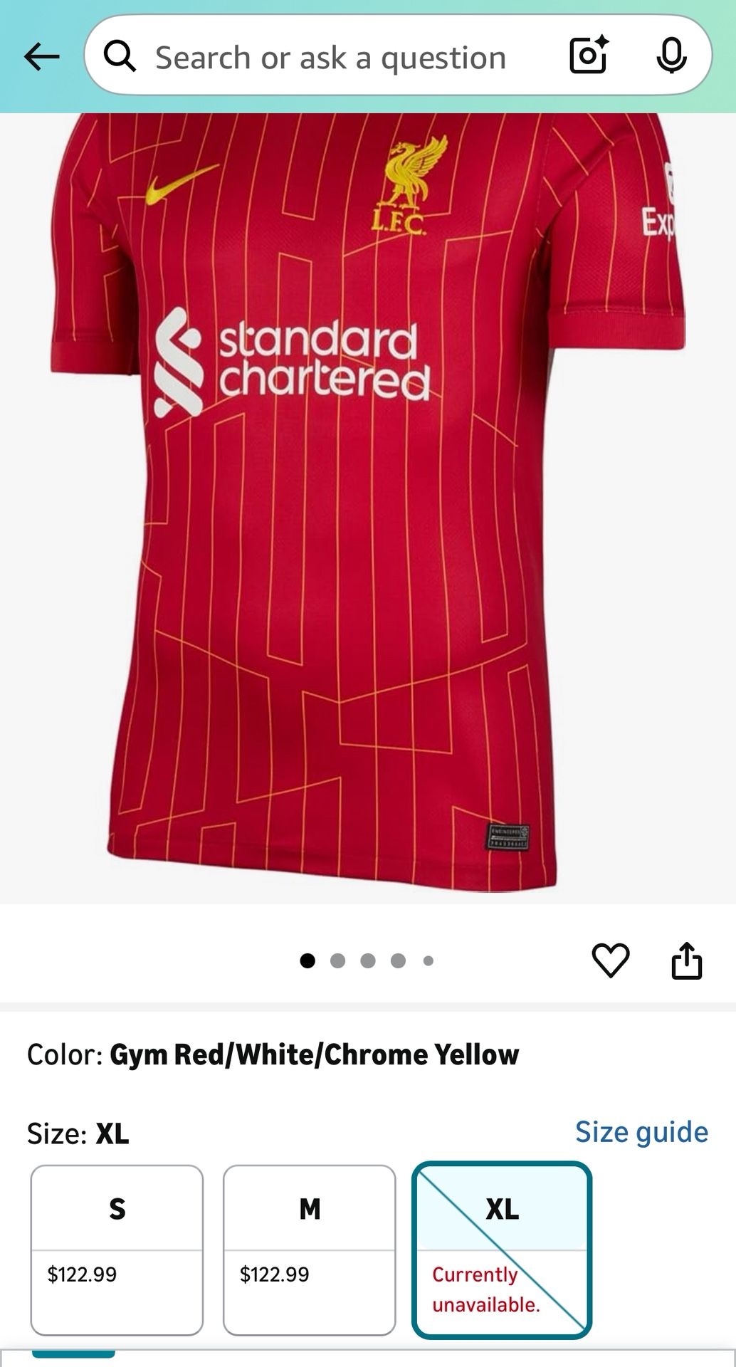 Men’s XL Liverpool Jersey 