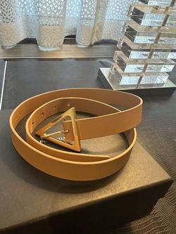 Bottega Veneta Triangle Belt Tan Beige Size S 32 Inches 80  display picture 2