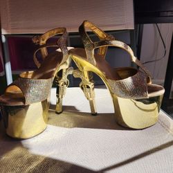 Gold Dancing Shoes Size 7