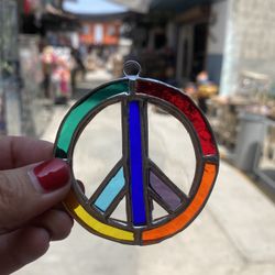 Peace Stained Glass Ornament