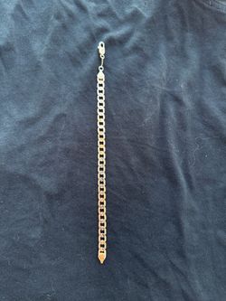 Flat Cuban link bracelet made of titanium, 14k