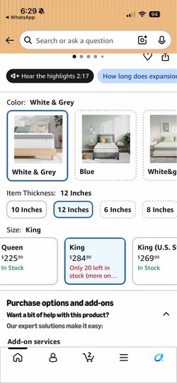 12 inch king size mattress hybrid for pickup