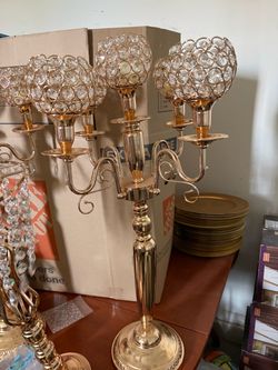 24 gold and crystal centerpieces