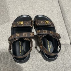 Louis Vuitton LV Sunset Line Sandals Women’s Monogram Size 38 US 8