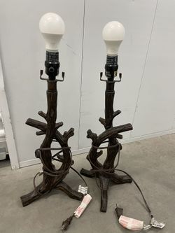 Rustic Farmhouse Tree branch Lamps Cottage Lodge Enchanted Forest