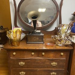 Antique Dresser With Mirror 