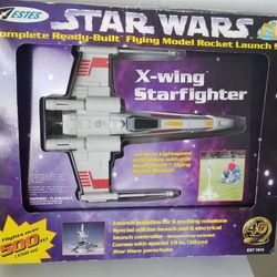 Original Estes Star Wars X-Wing Starfighter Flying Rocket Launch Set from 1997. Vintage toy!
