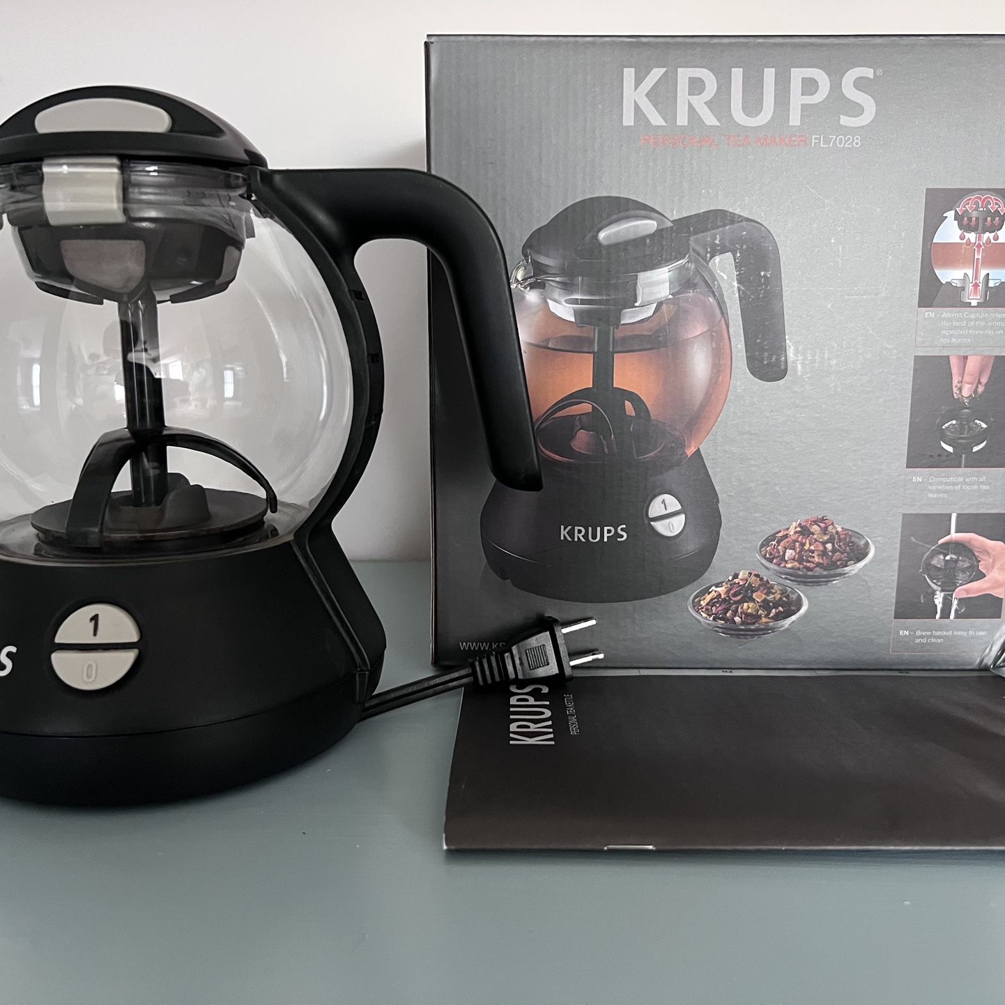 KRUPS FL7028 Personal Glass Tea Kettle with Integrated Infusion Basket 1 Liter Black for Sale in Ashburn VA OfferUp