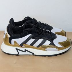 Adidas Tresc Run Boost Metallic Gold Black White Sneakers EG5661 Men's Size 9.5