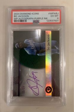 2024 Topps Diamond Icons Icons Chrome Autographs Bo Jackson Purple Ink /15 HOF