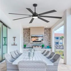 72 inch matte black ceiling fan with remote