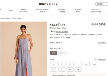 Birdy Grey Bridesmaid Dress Chiffon Dusty Lilac Used