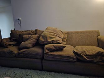 Large Fabric Sofa with Cushion