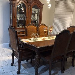 set table and china hutch 