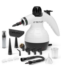 Handheld Steam Cleaner with 16 Accessories & Safety Lock, White