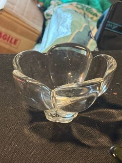 Orrefor’s of Sweden vintage crystal lotus flower bowl