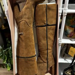 NIB Brown Suede Over The Knee Boots 