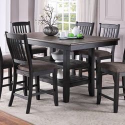 Brown Counter Height Dining Table Set 