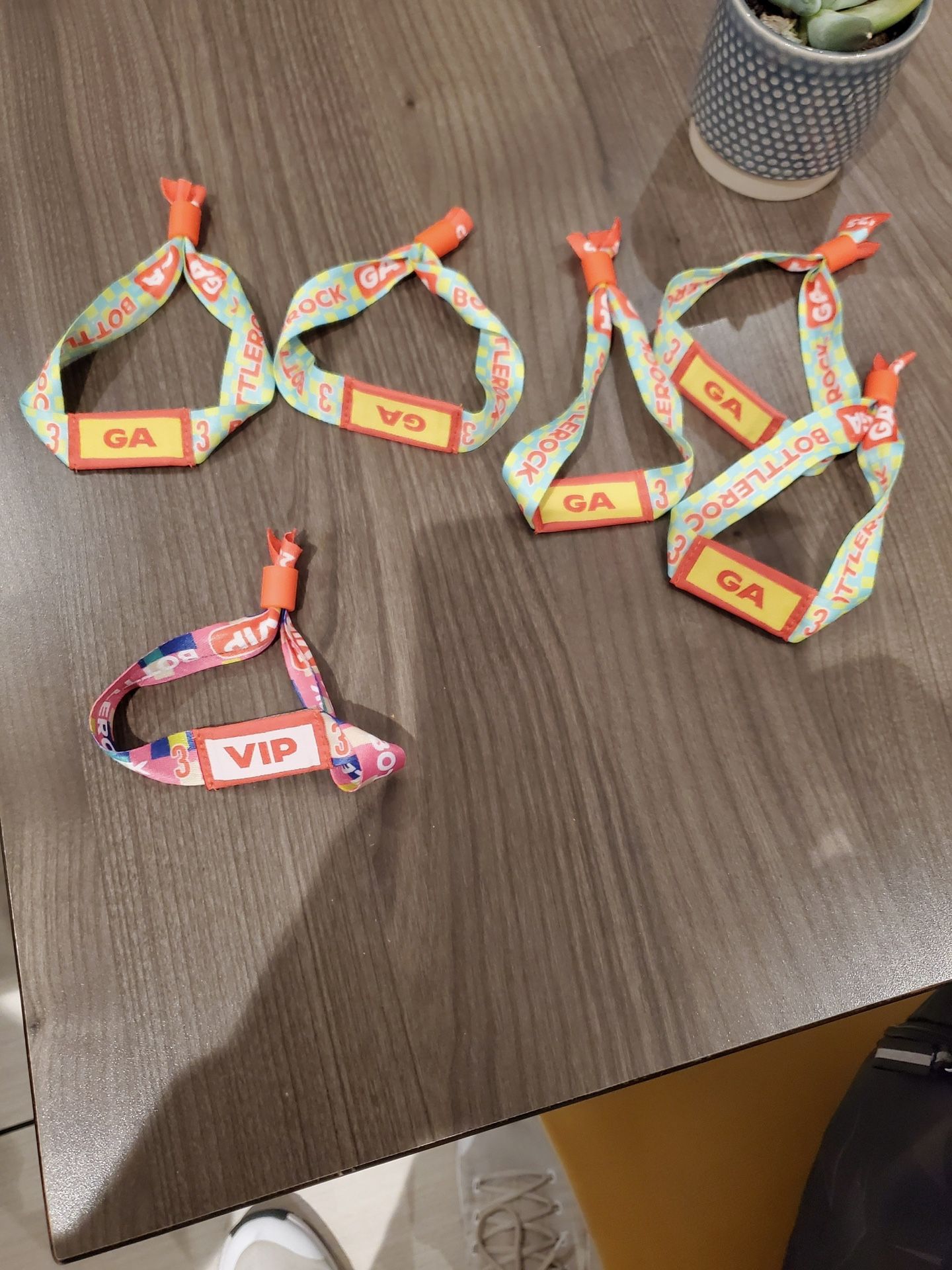 Bottle Rock Wristbands GA + VIP