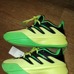 Adidas Lime Green And Black Basketball Shoes 