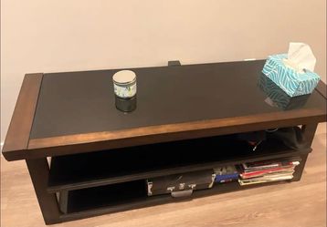 Glass tv stand and shoe rack