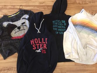 3 large hoodies and 1 sweater