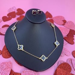 Gold Necklace And Earrings