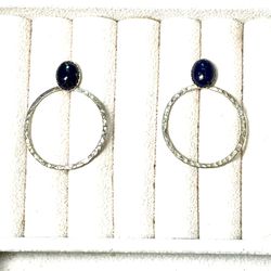 Lapis Hoop Jacket Earrings 